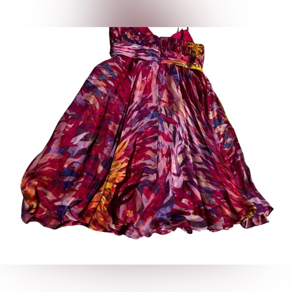 Vintage Alberto Makali 100 Silk Whimsical Fairy Y2K Beaded Jeweled Dress Size 12 - Picture 10 of 11